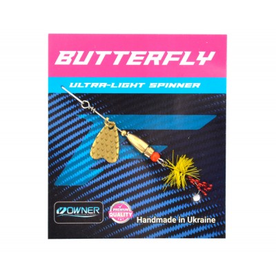 Блесна Flagman Butterfly 1,1g лепесток золото желтая муха