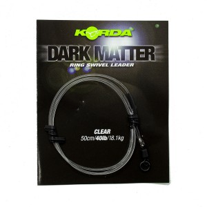 Готовый монтаж Korda Dark Matter Leader # 8 Ring Swivel 50 cm Clear 40 lb