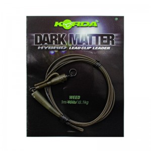 Готовый монтаж Korda Dark Matter Leader Hybrid Lead Clip Weedy Green 40lb 1м