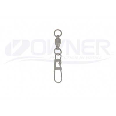 OWNER Застежка с вертлюгом Snagless Snap w/Baiibearing Swivel №4 2шт