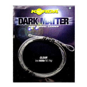 Готовый монтаж Korda Dark Matter Leader Size 8 Ring Swivel Clear 40lb 1м