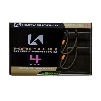 KORDA Крючок Kaptor Kurv Shank Barbless Gravel №4 без бородки