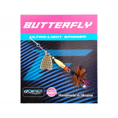 Блесна Flagman Butterfly 1,1g лепесток серебро коричневая муха