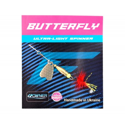 Блесна Flagman Butterfly 1,1g лепесток серебро красная муха