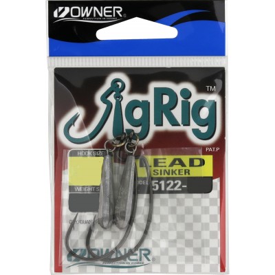 OWNER Монтаж  Jig Rig Lead Version BC №1/0-3/16 2шт Крючок USA модели OWNER