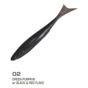 OWNER Слаг Nervous Rex NR-150 5,9" #02 Green Pumpkin w/Black & Red Flake 15см 4шт