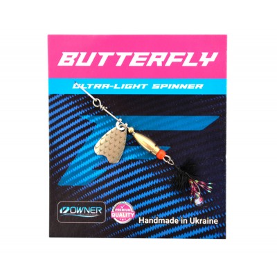 Блесна Flagman Butterfly 1,1g лепесток серебро черная муха