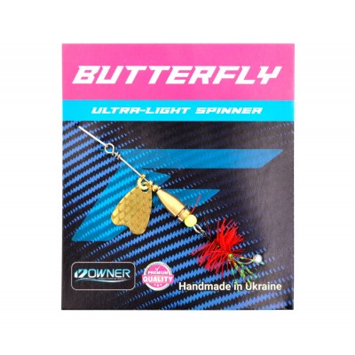 Блесна Flagman Butterfly 1,1g лепесток золото красная муха