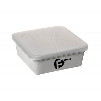 Коробка F-FISHING для наживки+сито+крышка 13,5х13,5х5,5см Grey Box+Cover+Riddle