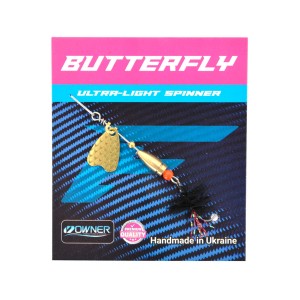 Блесна Flagman Butterfly 1,1g лепесток золото черная муха
