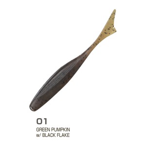 OWNER Слаг JR Minnow JRM-88 3,5" #01 Green Pumpkin w/Black Flake 8,8см 8шт