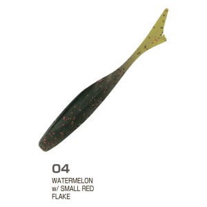 OWNER Слаг JR Minnow JRM-88 3,5" #04 Watermelon w/Small Red Flake 8,8см 8шт