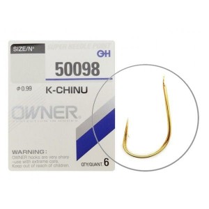 OWNER Крючок K-Chinu gold №1 7шт Крючок фидер.поплавок OWNER