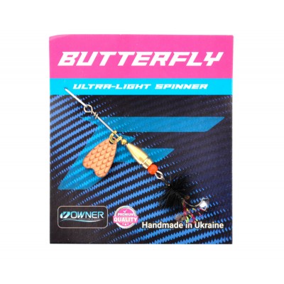 Блесна Flagman Butterfly 1,1g лепесток медь черная муха