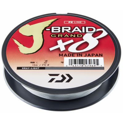 DAIWA Шнур J-Braid Grand x8 135м Light Grey 0,24мм 22кг