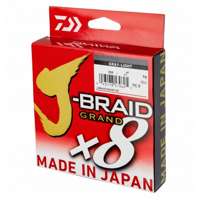 DAIWA Шнур J-Braid Grand x8 135м Light Grey 0,20мм 16кг