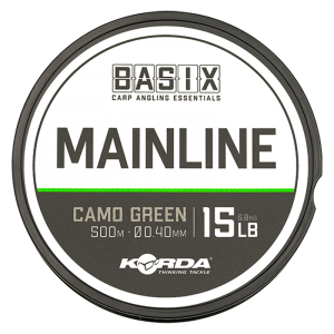 KORDA Леска Basix Main Line 0,4мм 500м 15lb Camo green