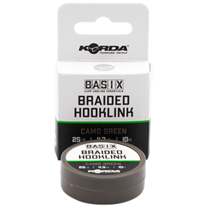 KORDA Поводковый материал Basix Braided Hooklink 25lb 10м Camo green