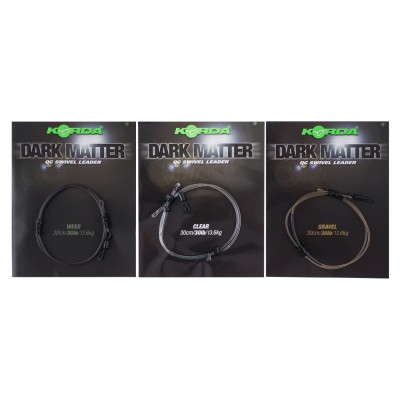 KORDA Поводковый материал Dark Matter QC Swivel Clear 30lb 30см