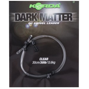 KORDA Поводковый материал Dark Matter QC Swivel Clear 30lb 30см