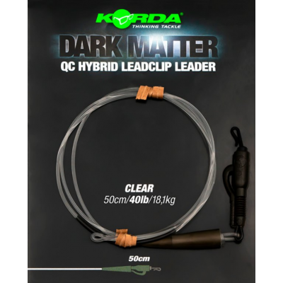 KORDA Лидер QC Hybrid Clip Weed 40lb 0,5м прозрачный