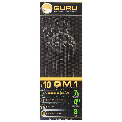 GURU Поводок готовый QM1 Standard Hair 4" №10 0,19мм