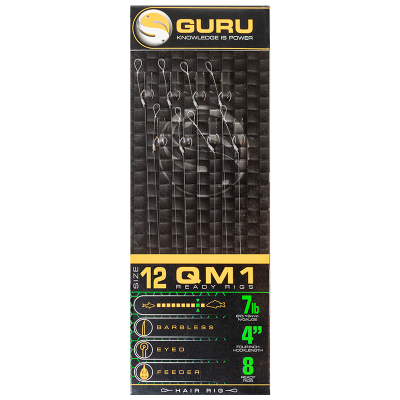 GURU Поводок готовый QM1 Standard Hair 4" №12 0,19мм