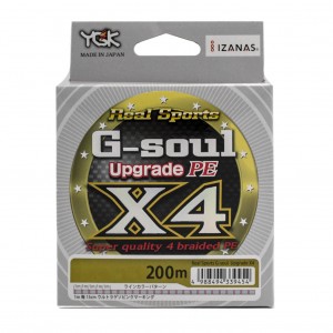 YGK Шнур плетеный G-Soul X4 Upgrade 200м #0,3 0,09мм 6lb
