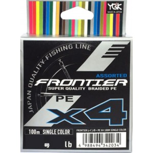 YGK Шнур плетеный Frontier X4 Assorted Single Color 100м #0,8 0,148мм