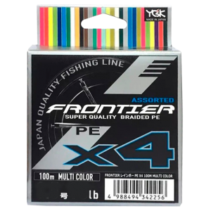 YGK Шнур плетеный Frontier X4 Multicolor 100м #0,8