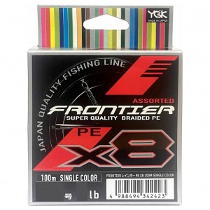 YGK Шнур плетеный Frontier X8 Single 100м #0,8 Multicolor