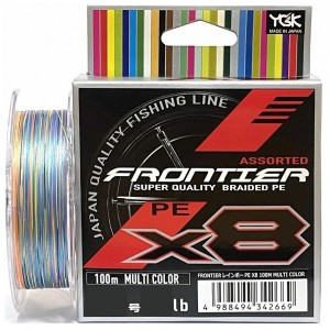 YGK Шнур плетеный Frontier X8 Single 100м #1,2 Multicolor