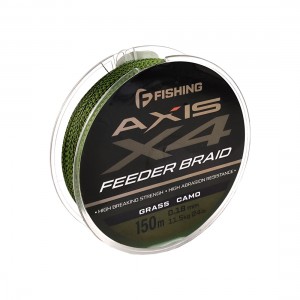 F-FISHING Шнур Axis Braid PE X4 Feeder 150м Grass Camo 0,18мм 11,5кг/24lb