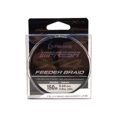 F-FISHING Шнур Impresa Braid PE X4 Feeder 150м Dark Grey 0,10мм 4,6кг/10lb F-FISHING Шнур Impresa Braid PE X4 Feeder 150м Dark Grey 0,10мм 4,6кг/10lb