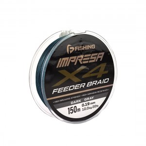 F-FISHING Шнур Impresa Braid PE X4 Feeder 150м Dark Grey 0,19мм 10кг/22lb