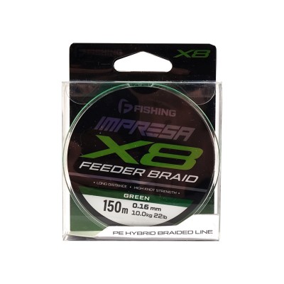 F-FISHING Шнур Impresa Braid PE X8 Feeder 150м Green 0,16мм 10кг/22lb F-FISHING Шнур Impresa Braid PE X8 Feeder 150м Green 0,16мм 10кг/22lb