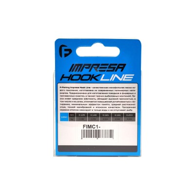 F-FISHING Леска Impresa Hook Line Clear 100м 0,128мм 1,36кг/3lb F-FISHING Леска Impresa Hook Line Clear 100м 0,128мм 1,36кг/3lb