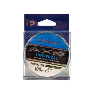 F-FISHING Леска Axis Universal Line Olive 100м 0,25мм 6,8кг/15lb
