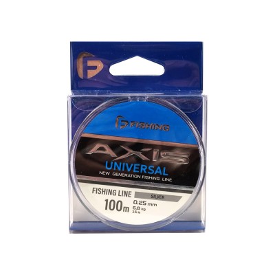 F-FISHING Леска Axis Universal Line Silver 100м 0,25мм 6,8кг/15lb F-FISHING Леска Axis Universal Line Silver 100м 0,25мм 6,8кг/15lb