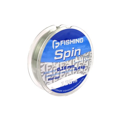 F-FISHING Леска Spin Line 135м 0,18мм 3,4кг/7,5lb