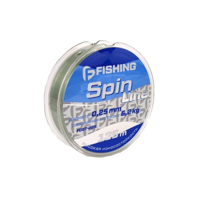 F-FISHING Леска Spin Line 135м 0,25мм 6,2кг/13,7lb F-FISHING Леска Spin Line 135м 0,25мм 6,2кг/13,7lb