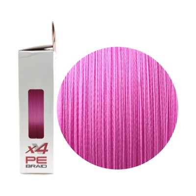 RUZZA Шнур X4 150м Pink 0,08мм 3,6кг/8lb