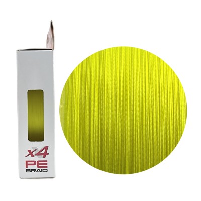 RUZZA Шнур X4 150м Fluo Yellow 0,22мм 11,4кг/25lb