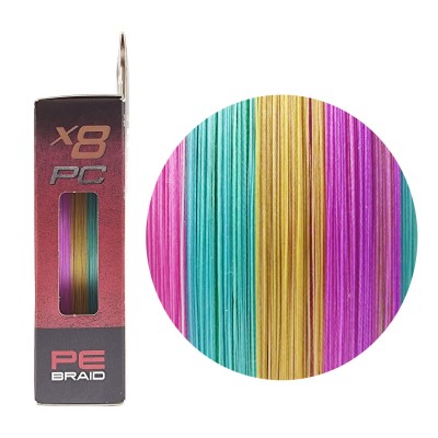 RUZZA Шнур X8 PC 150м Multicolor 0,185мм 8,2кг/18lb