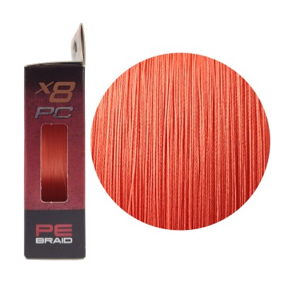 RUZZA Шнур X8 PC 150м Fluo Orange 0,165мм 7,3кг/16lb