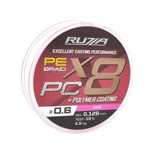 RUZZA Шнур X8 PC 150м Pink 0,128мм 4,5кг/10lb