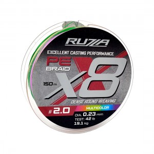 RUZZA Шнур X8 150м Multicolor 0,23мм 19,1кг/42lb