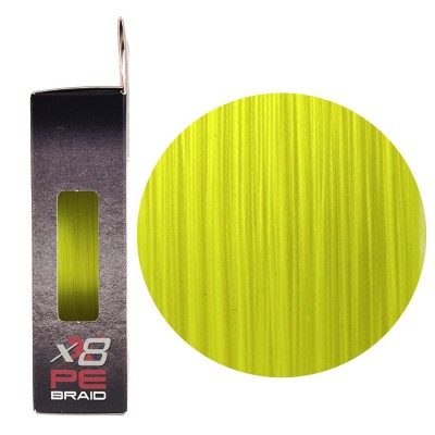 RUZZA Шнур X8 150м Fluo Yellow 0,23мм 19,1кг/42lb