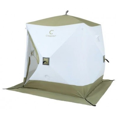 Палатка зимняя куб СЛЕДОПЫТ 2,1 х2,1 м, Oxford 210D PU 1000, S по полу 4,4 кв.м, цв. оливковый/белый