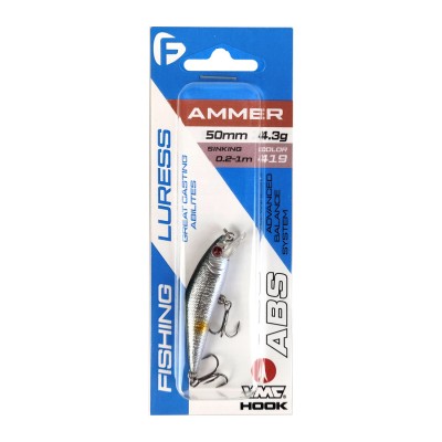 F-FISHING Воблер Ammer 50S 50мм 4.3г 0.2-1.0м 419 Тонущий